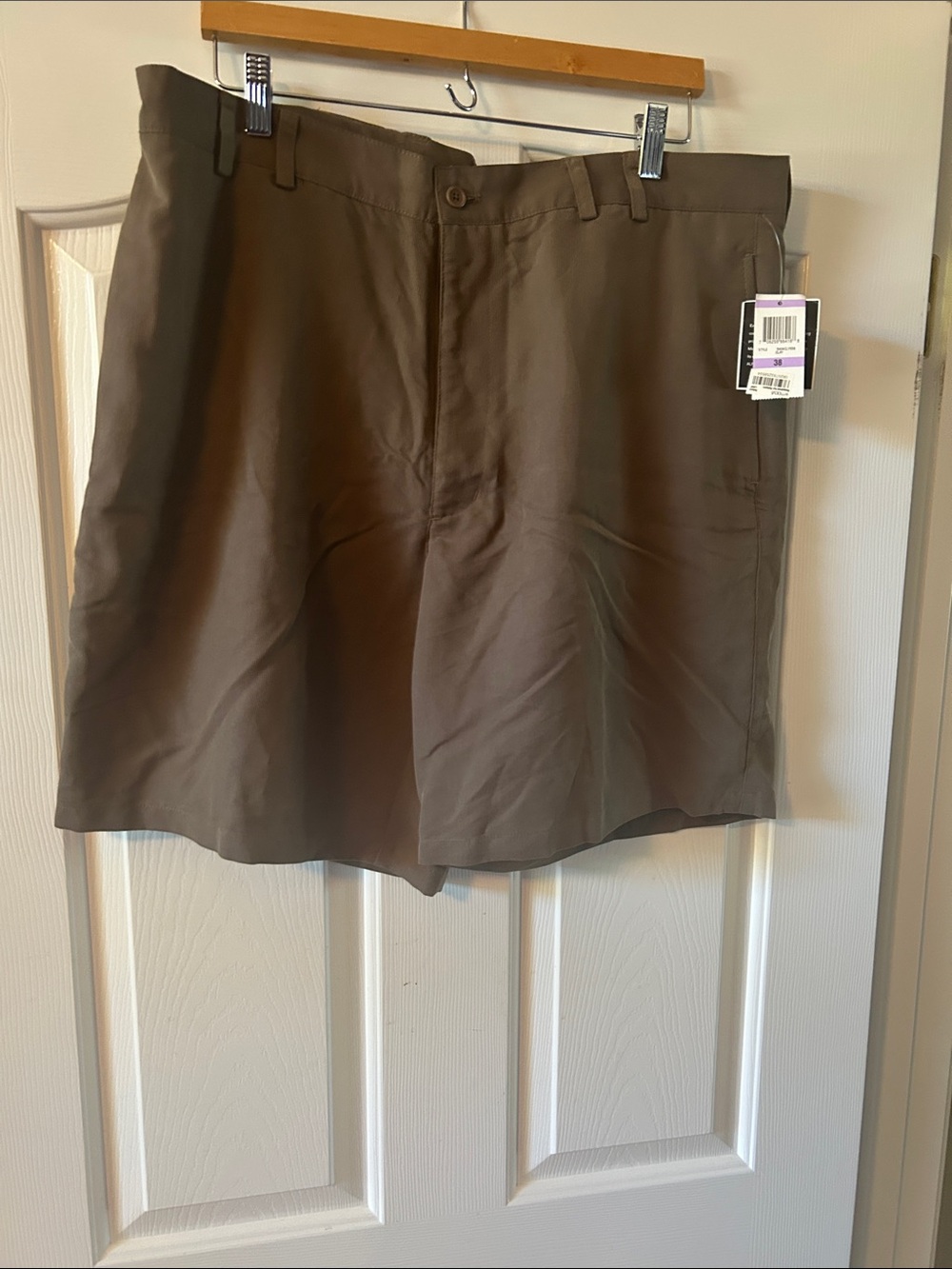 Alfani Men's Khaki Flat-Front Shorts